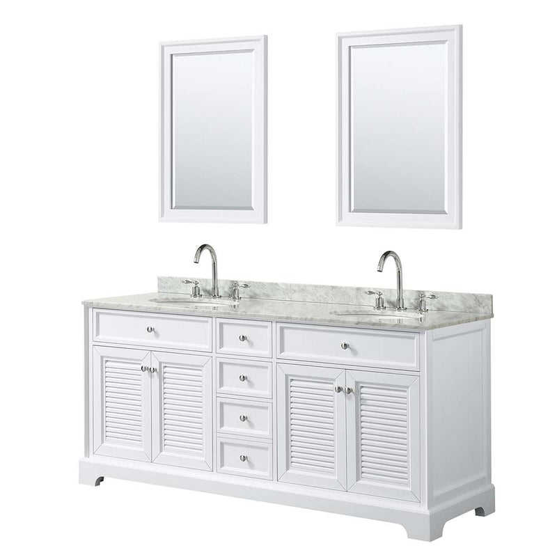Tamara 72 Inch Double Bathroom Vanity in White - 11