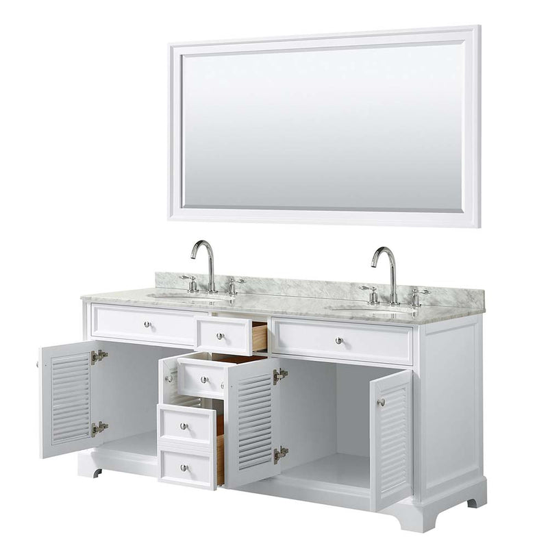 Tamara 72 Inch Double Bathroom Vanity in White - 16
