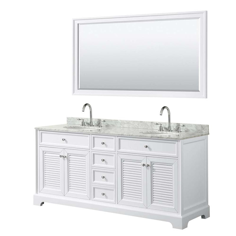 Tamara 72 Inch Double Bathroom Vanity in White - 15