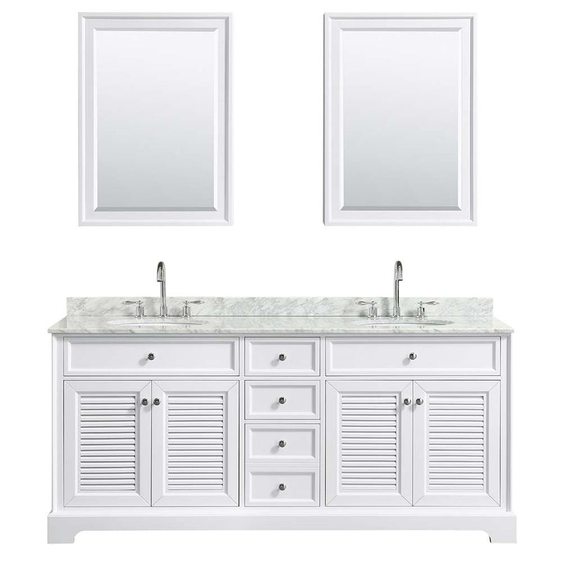 Tamara 72 Inch Double Bathroom Vanity in White - 21