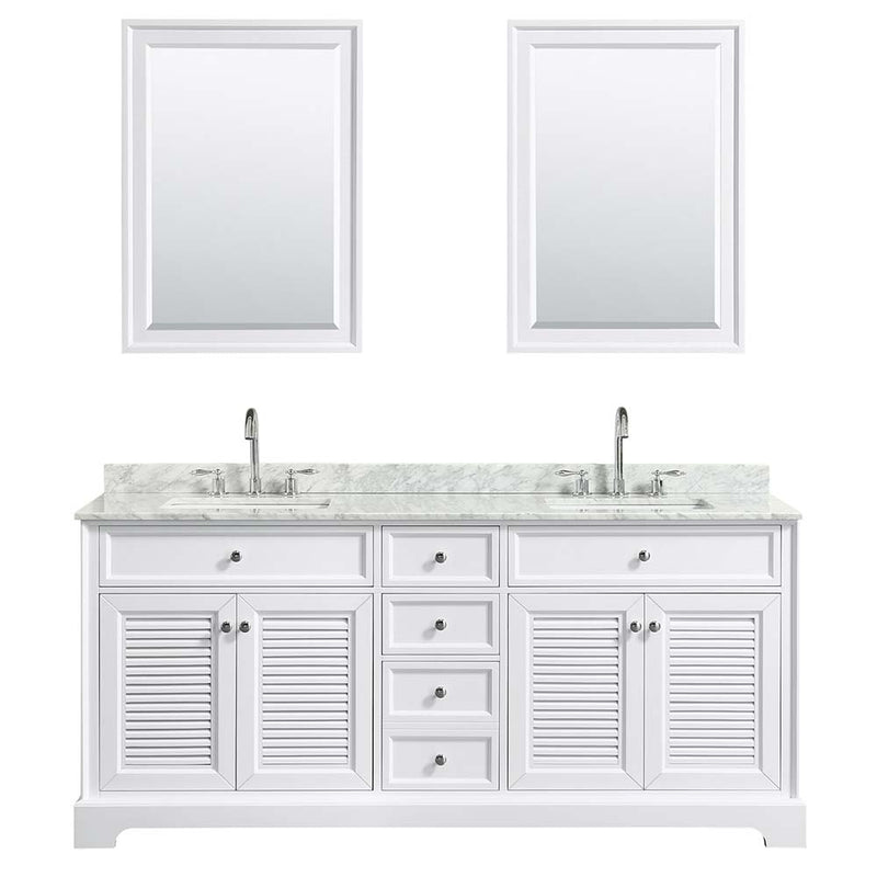 Tamara 72 Inch Double Bathroom Vanity in White - 29