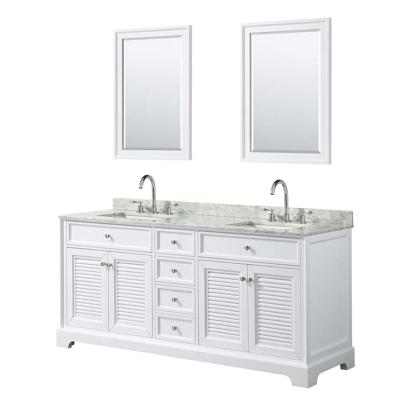 Tamara 72 Inch Double Bathroom Vanity in White - 27