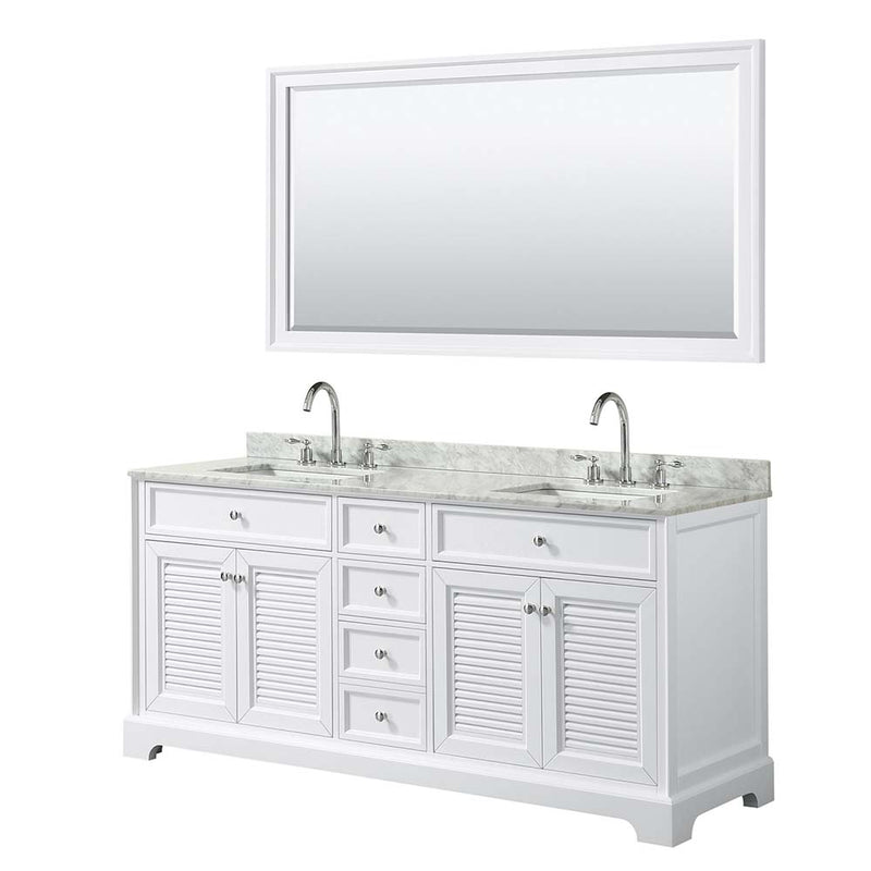Tamara 72 Inch Double Bathroom Vanity in White - 31