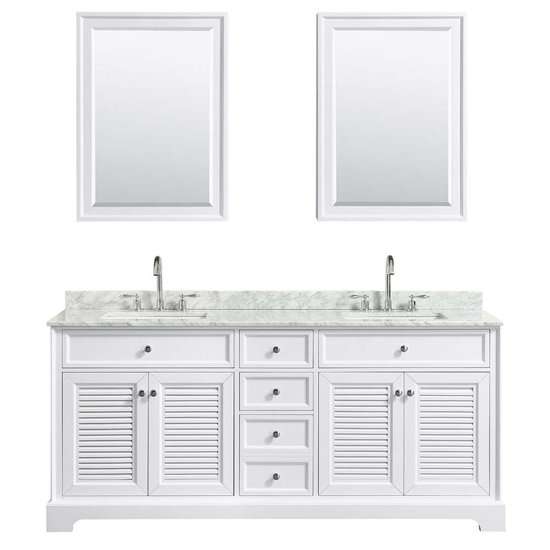 Tamara 72 Inch Double Bathroom Vanity in White - 37