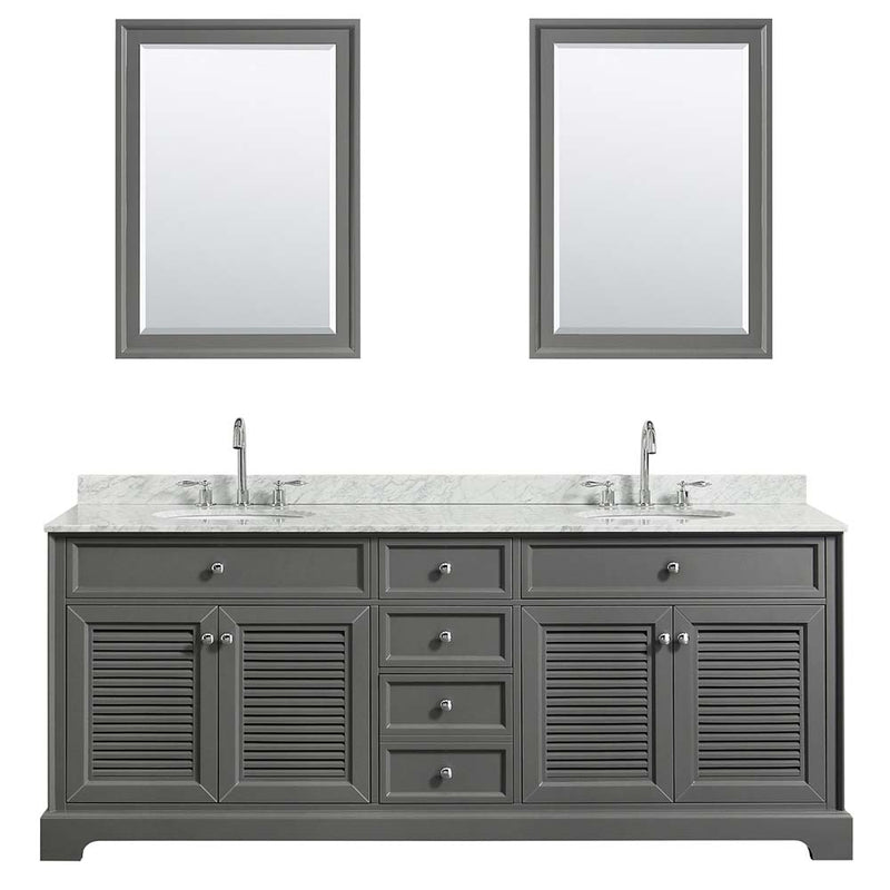 Tamara 80 Inch Double Bathroom Vanity in Dark Gray - 13