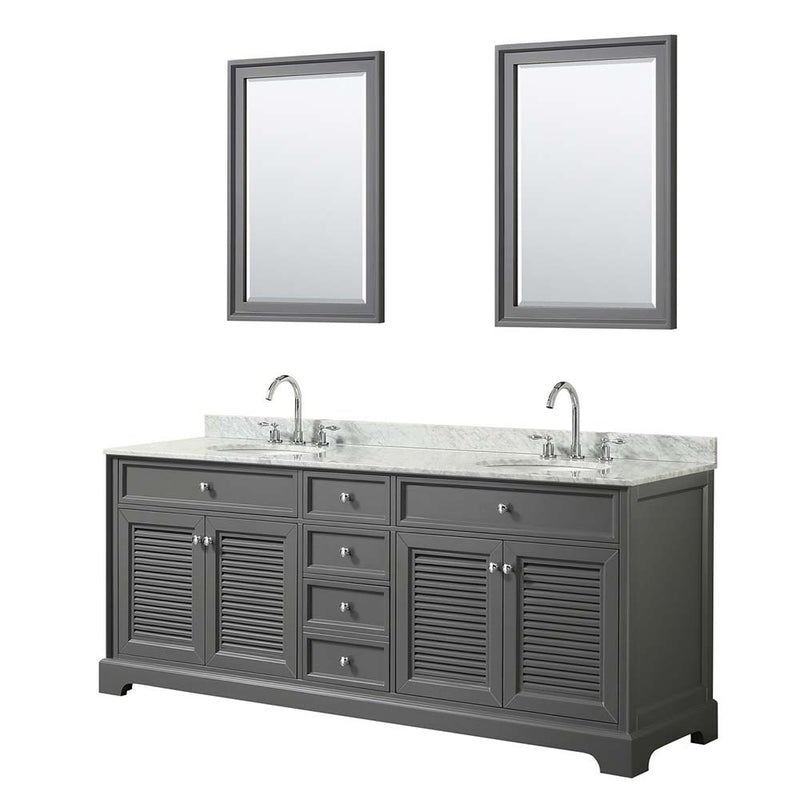 Tamara 80 Inch Double Bathroom Vanity in Dark Gray - 11