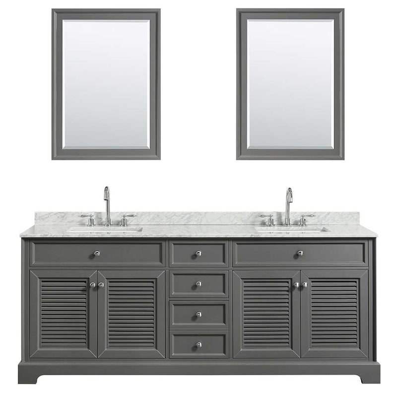 Tamara 80 Inch Double Bathroom Vanity in Dark Gray - 29