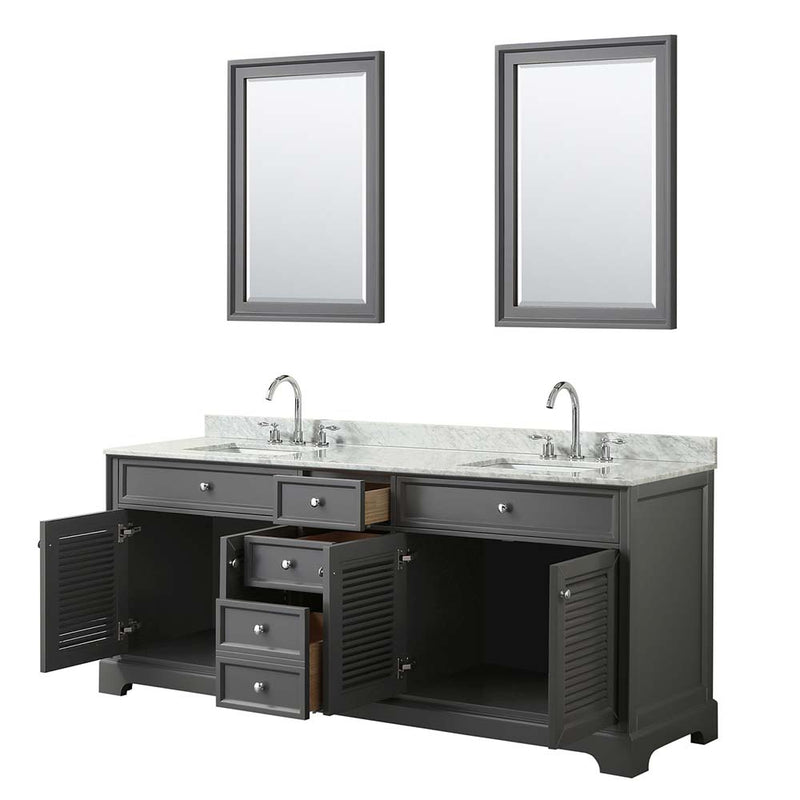 Tamara 80 Inch Double Bathroom Vanity in Dark Gray - 28