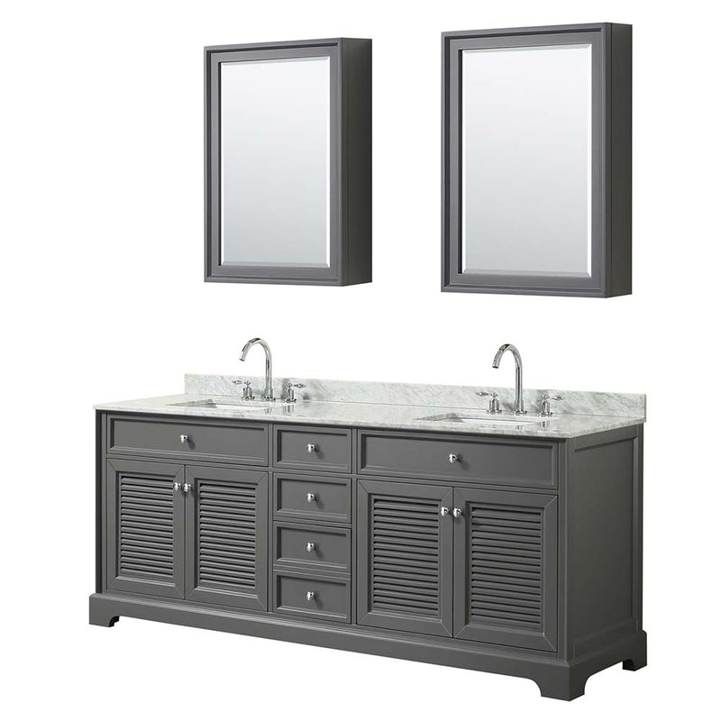 Tamara 80 Inch Double Bathroom Vanity in Dark Gray - 35
