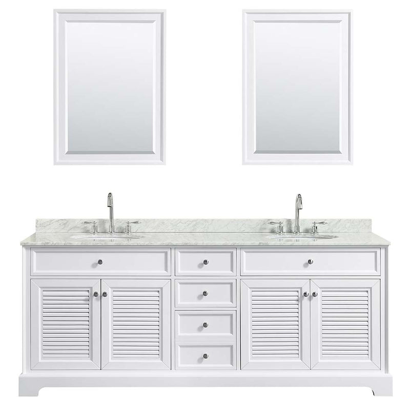 Tamara 80 Inch Double Bathroom Vanity in White - 13