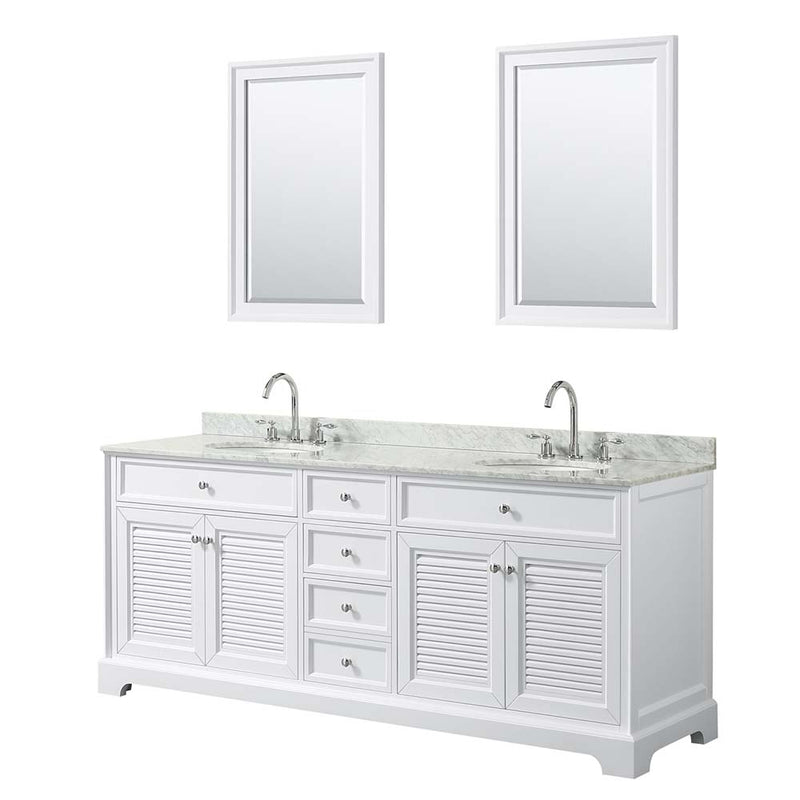 Tamara 80 Inch Double Bathroom Vanity in White - 11