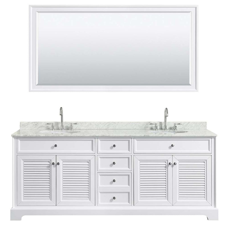 Tamara 80 Inch Double Bathroom Vanity in White - 17