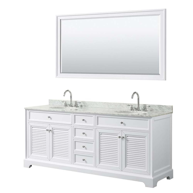 Tamara 80 Inch Double Bathroom Vanity in White - 15