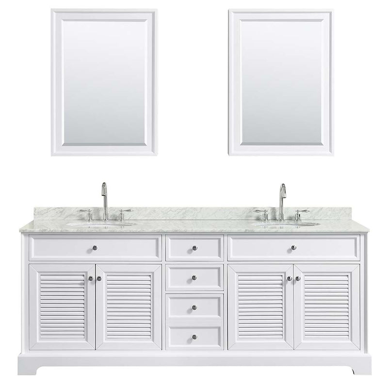 Tamara 80 Inch Double Bathroom Vanity in White - 21
