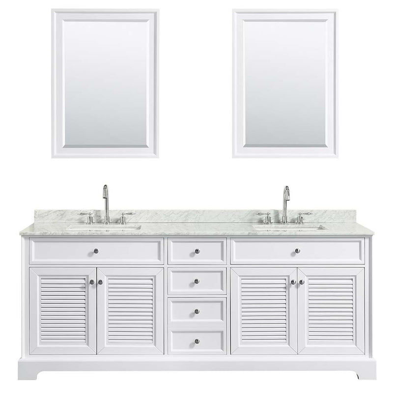 Tamara 80 Inch Double Bathroom Vanity in White - 29