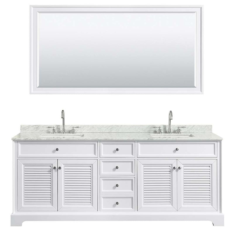 Tamara 80 Inch Double Bathroom Vanity in White - 33