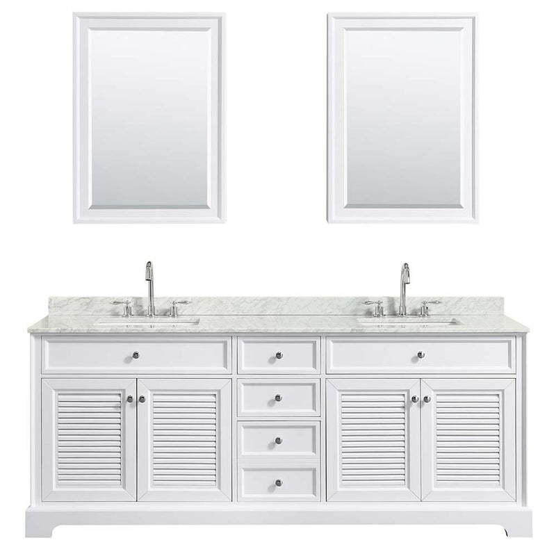 Tamara 80 Inch Double Bathroom Vanity in White - 37