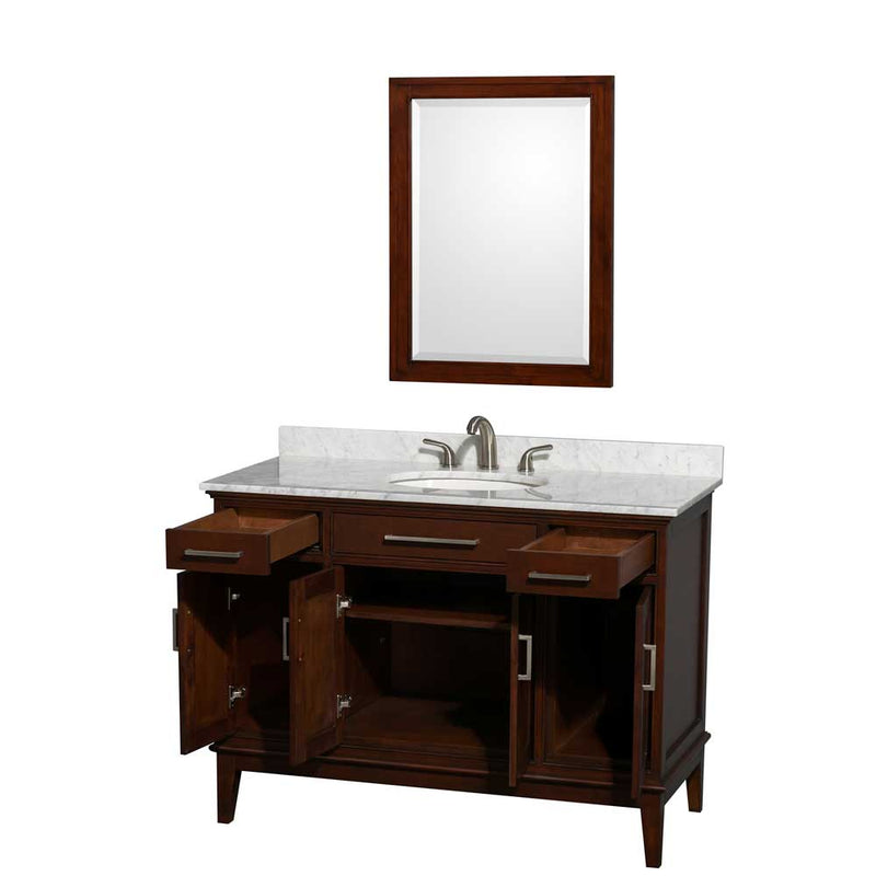 Hatton 48 Inch Single Bathroom Vanity in Dark Chestnut - 24