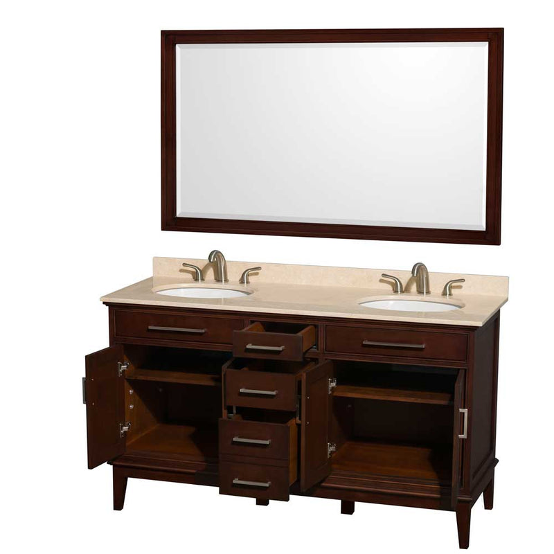 Hatton 60 Inch Double Bathroom Vanity in Dark Chestnut - 10