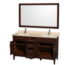 Hatton 60 Inch Double Bathroom Vanity in Dark Chestnut - 20