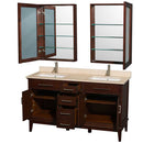 Hatton 60 Inch Double Bathroom Vanity in Dark Chestnut - 16