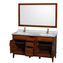 Hatton 60 Inch Double Bathroom Vanity in Light Chestnut - 36