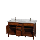 Hatton 60 Inch Double Bathroom Vanity in Light Chestnut - 30