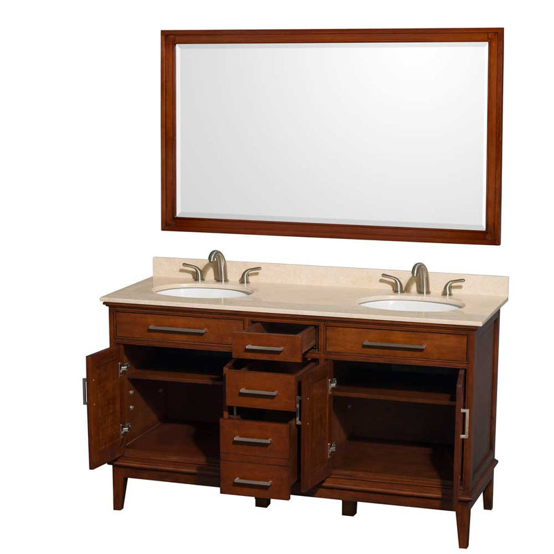 Hatton 60 Inch Double Bathroom Vanity in Light Chestnut - 10