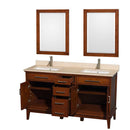 Hatton 60 Inch Double Bathroom Vanity in Light Chestnut - 18