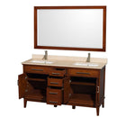 Hatton 60 Inch Double Bathroom Vanity in Light Chestnut - 20