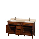 Hatton 60 Inch Double Bathroom Vanity in Light Chestnut - 14