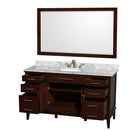 Hatton 60 Inch Single Bathroom Vanity in Dark Chestnut - 18