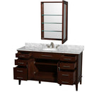 Hatton 60 Inch Single Bathroom Vanity in Dark Chestnut - 20