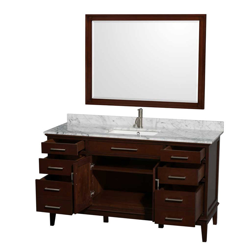 Hatton 60 Inch Single Bathroom Vanity in Dark Chestnut - 24