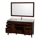 Hatton 60 Inch Single Bathroom Vanity in Dark Chestnut - 26