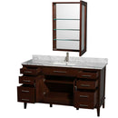 Hatton 60 Inch Single Bathroom Vanity in Dark Chestnut - 28