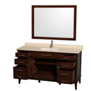 Hatton 60 Inch Single Bathroom Vanity in Dark Chestnut - 8