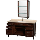 Hatton 60 Inch Single Bathroom Vanity in Dark Chestnut - 12