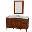 Hatton 60 Inch Single Bathroom Vanity in Light Chestnut - 19