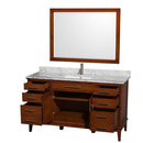 Hatton 60 Inch Single Bathroom Vanity in Light Chestnut - 24