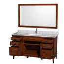 Hatton 60 Inch Single Bathroom Vanity in Light Chestnut - 26