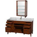 Hatton 60 Inch Single Bathroom Vanity in Light Chestnut - 28