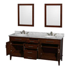 Hatton 72 Inch Double Bathroom Vanity in Dark Chestnut - 24