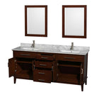 Hatton 72 Inch Double Bathroom Vanity in Dark Chestnut - 32