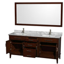 Hatton 72 Inch Double Bathroom Vanity in Dark Chestnut - 34