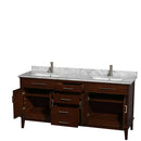 Hatton 72 Inch Double Bathroom Vanity in Dark Chestnut - 30