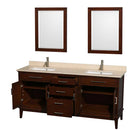 Hatton 72 Inch Double Bathroom Vanity in Dark Chestnut - 16