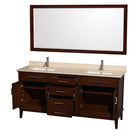 Hatton 72 Inch Double Bathroom Vanity in Dark Chestnut - 18