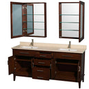 Hatton 72 Inch Double Bathroom Vanity in Dark Chestnut - 20