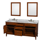 Hatton 72 Inch Double Bathroom Vanity in Light Chestnut - 24